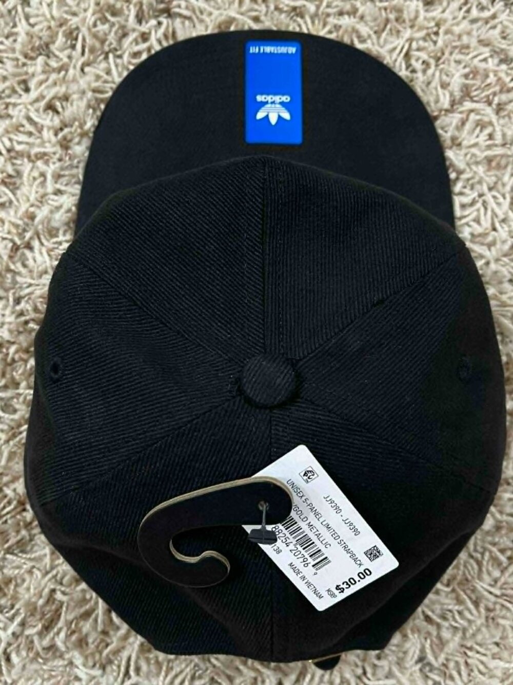 Adidas Unisex 5-Panel Limited Strapback Cap Hat Black Gold Metallic JJ9390 OS - Picture 9 of 13